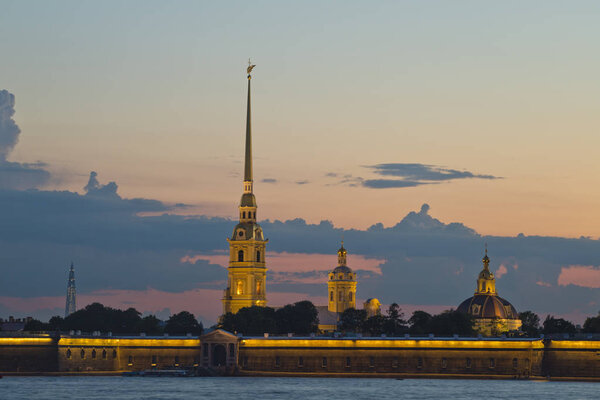 St. Petersburg. View of the Peter and Paul Fortress at sunset