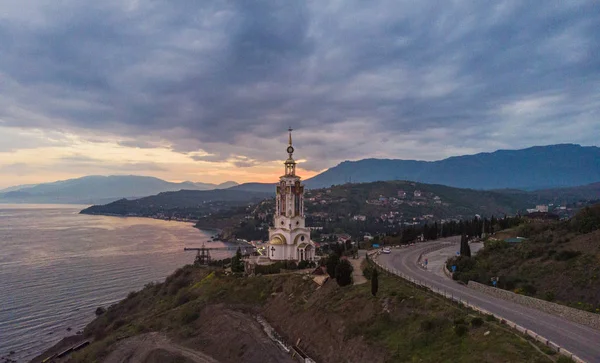 Kırım Malorechenskoye Köyü Aziz Niklas Kilisesi Harikalar Yaratıcısı Sularda Ölenlerin Stok Fotoğraf