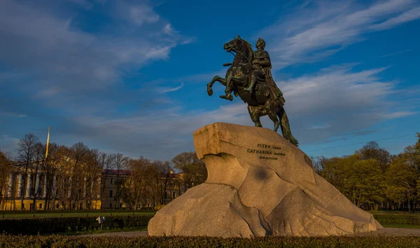 Rusland Sint Petersburg Bronzen Ruiter — Stockfoto