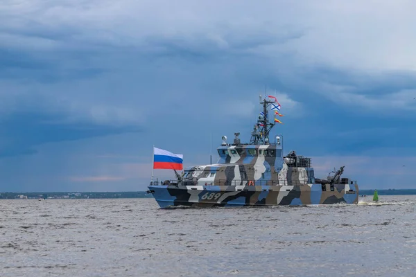Rusko Petrohrad Válečná Loď Vodní Oblasti Finského Zálivu — Stock fotografie