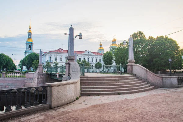 Ryssland Sankt Petersburg Nikolskijs Marinkatedral Morgonutsikt Vid Soluppgången — Stockfoto