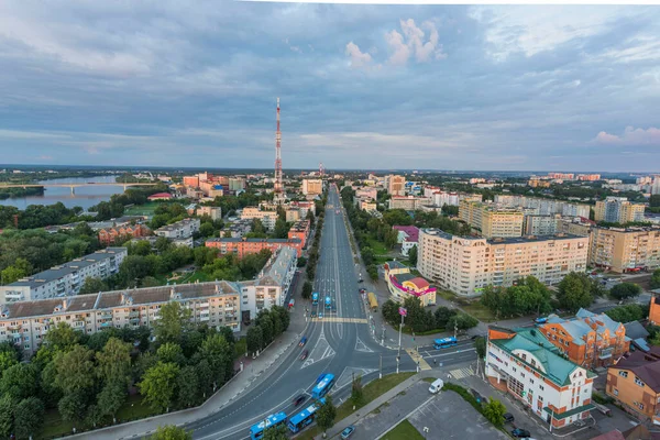 俄罗斯 Tver 从上方俯瞰全市全景 — 图库照片