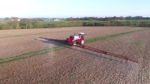 Glifosato Controverso Herbicida Sendo Pulverizado Campos — Vídeo de Stock