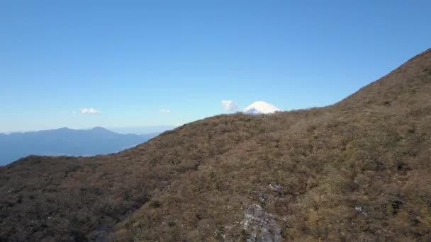 Revelación Aérea Montaña Icónica Monte Fuji Japón — Vídeo de stock