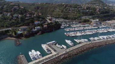 Port De La Rague havadan görünümü Güney Sahili Fransa Fransız Riviera'sında