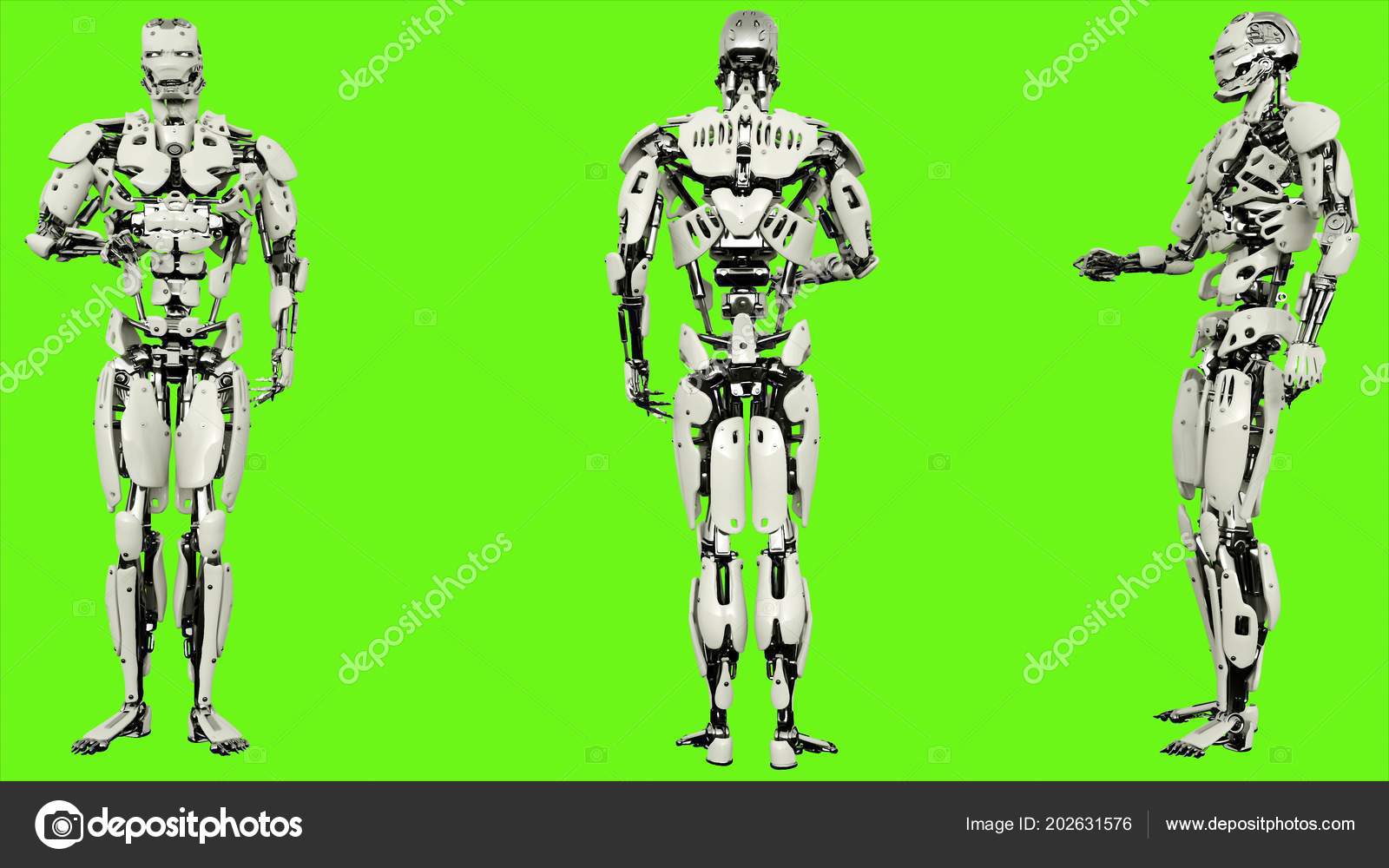 Robô Android é Pressiona O Botão Movimento Realista Em Loop No