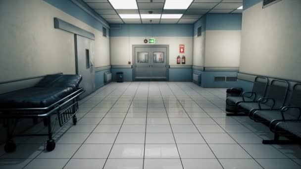 Empty hospital endless corridor. Empty corridor of the clinic. A long endless hallway with doors. The corridor of the medical center. Mysterious deserted corridor. Looped realistic 3D animation. — Stock Footage Empty hospital endless corridor. Empty corridor of the clinic. A long endless hallway with doors. The corridor of the medical center. Mysterious deserted corridor. Looped realistic 3D animation. Royalty Free Stock Footage