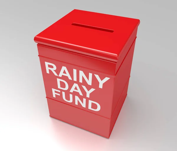 Ilustracja Przedstawiająca Czerwony Skarbonka Pojęciem Funduszu Deszczowy Dzień — Zdjęcie stockowe