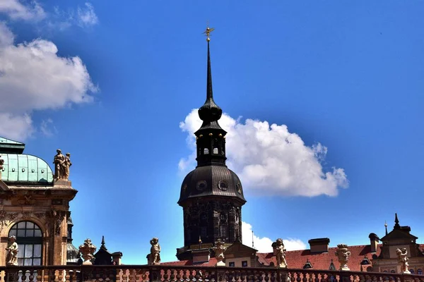 Drezdában Kelet Német Szászország Fővárosa Európa Németország Városi Építészet Nyári — Stock Fotó