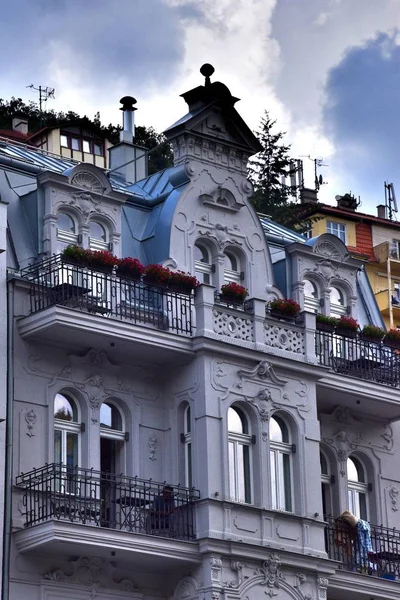Karlovy Vary Old Name Carlsbad City West Bohemia River Tepla — Stock Photo, Image