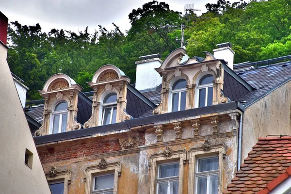 Karlovy Vary Nome Antigo Carlsbad Cidade Boêmia Ocidental Rio Tepla — Fotografia de Stock