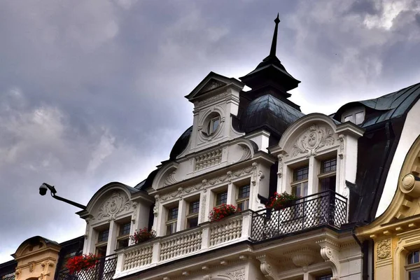 Karlovy Vary Régi Neve Karlovy Vary Központjában Tepla Folyó Nyugat — Stock Fotó