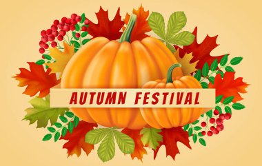 Sonbahar arkaplanı, kırmızı ve sarı yapraklar çerçevesi. Vektör illüstrasyonu EPS10.