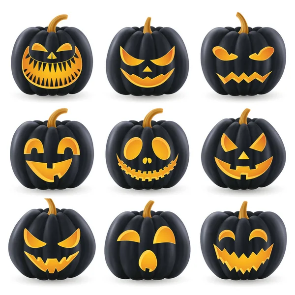 Fond Halloween Drôles Citrouilles Carte Voeux Pour Fête Vente Vacances — Image vectorielle