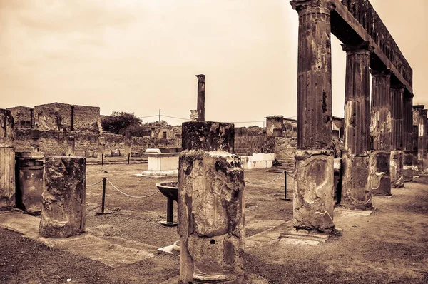 Römische Ruinen von Pompeji Vintage-Effekt — Stockfoto