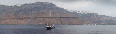 Santorini Adası, Imerovigli ve Kondakhor köylerinin Panoraması