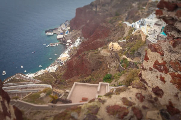 雨天伊亚·阿穆迪海湾红色悬崖的倾斜移位效果 — 图库照片