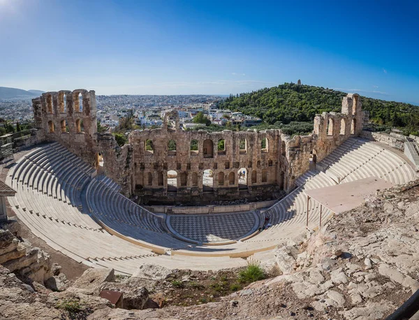 Panorama von odeo von herod atticus, athener akropolis — Stockfoto