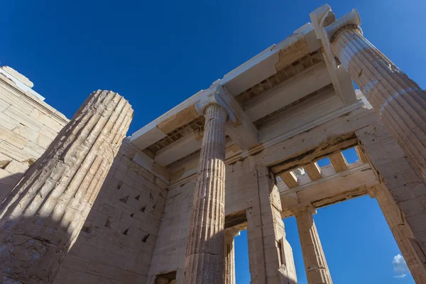Detail of columns in the Acropolis Propylaea — Stock Photo, Image