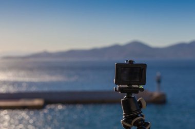 Deniz manzaralı video kamera