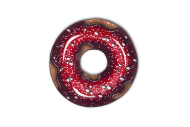 El çizilmiş illüstrasyon - lezzetli donuts. Beyaz izole arka plan üzerinde çizim. Tatlı tatlılar. Broşürler, kartlar, posterler, baskılar, menü, kitapçıklar için mükemmel