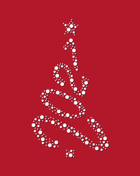 Árbol de Navidad está hecho con puntos de diferentes tamaños en la forma de 2021. Plantilla para corte por láser. Ilustración vectorial . — Archivo Imágenes Vectoriales
