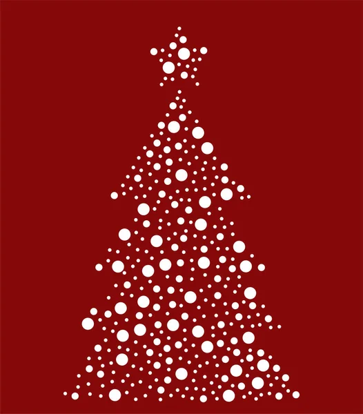 Pintura de árbol de Navidad por puntos de diferentes tamaños. Plantilla para corte por láser. Puntos grandes y pequeños en forma de triángulo. — Archivo Imágenes Vectoriales
