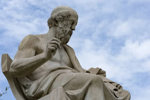 Klassische Statue Von Plato Von Der Seite Aus Großaufnahme — Stockfoto
