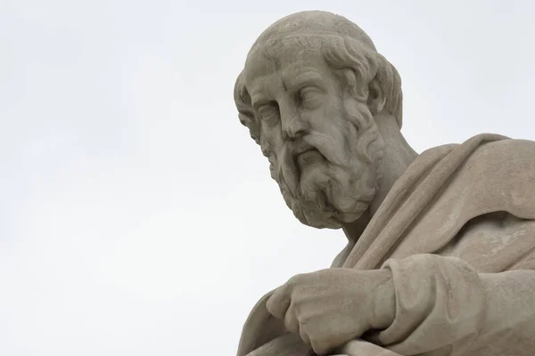 Классическая Статуя Платона Стороны Крупным Планом — стоковое фото