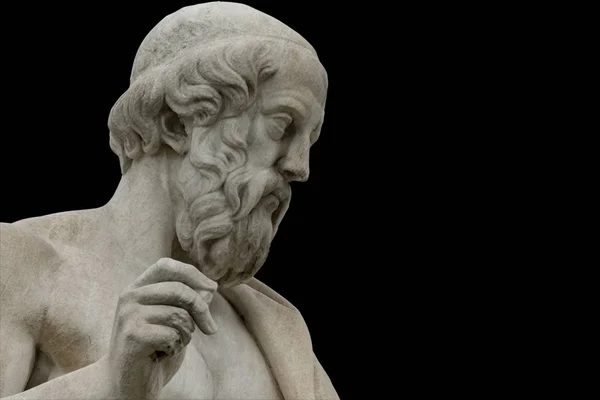 Klassische Statue Von Plato Von Der Seite Aus Großaufnahme — Stockfoto