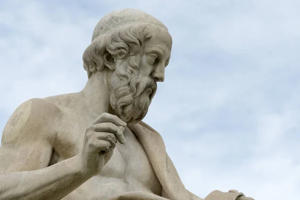 Klassische Statue Von Plato Von Der Seite Aus Großaufnahme — Stockfoto