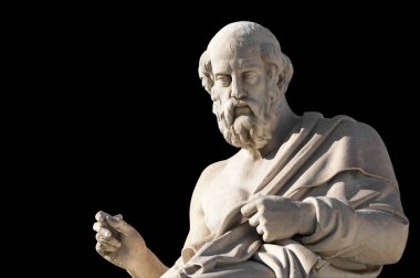 Platon klasik heykeli taraftan yakın çekim