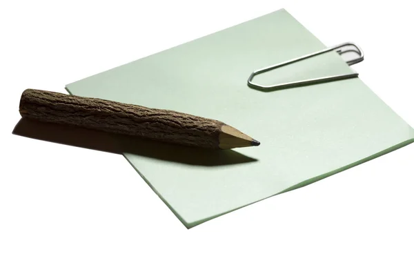 Single paper clip with pencil — Stock Photo, Image