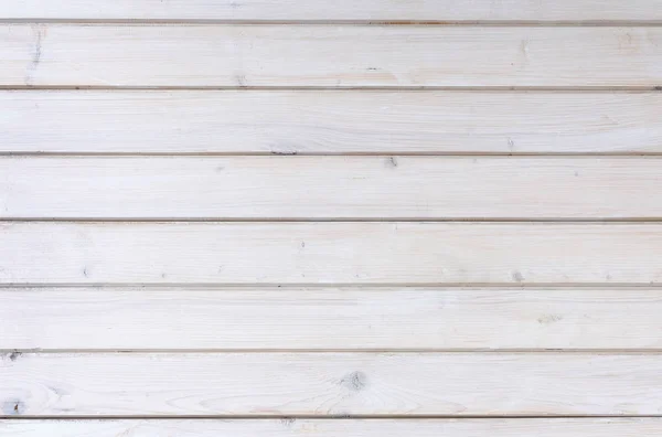 Painted white wooden plank or wall background with horizontal boards and copy space in a full frame view