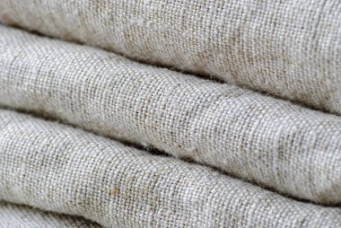 Eğer doğal keten kumaş sığ dof ve kopya alanı ile tam çerçeve arka plan dalgalar içinde bol dökümlü doku