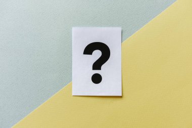 Question mark on diagonal yellow grey background clipart