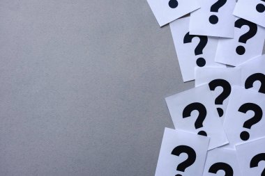 Side border of printer question marks on paper clipart