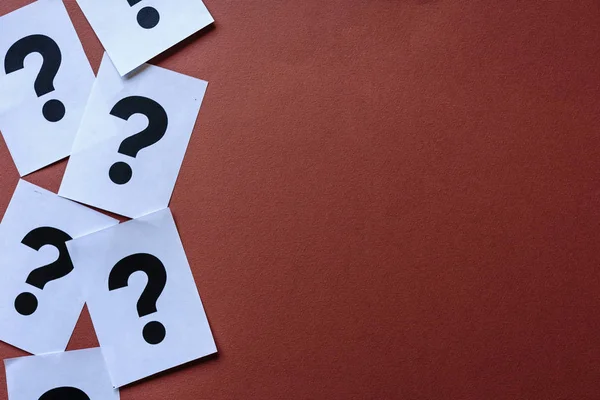 Border of printed question marks on white cards — Stock Photo, Image