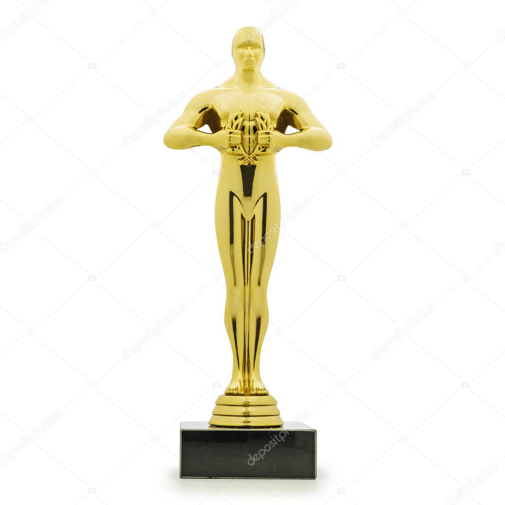 Golden statue award in form of man