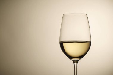 Beyaz şarap ve kopyalama alanı ile Wineglass