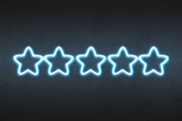 Neonové Hvězdy Tmavém Betonovém Pozadí — Stock fotografie