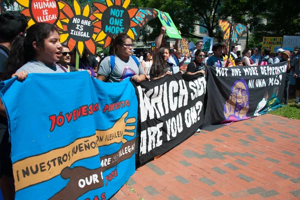 Washington June Participantes Nas Famílias Belong Juntos Reúnem Protesto Contra — Fotografia de Stock