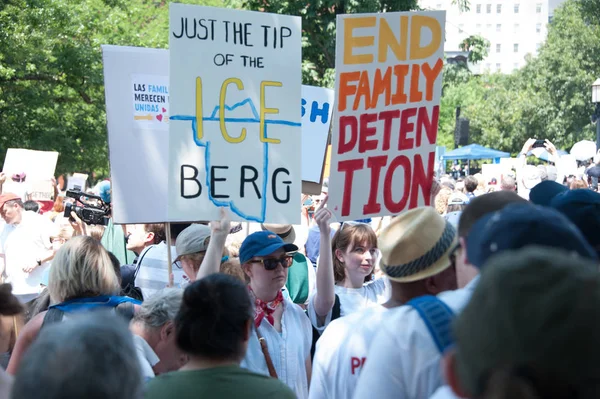 Washington Junio Participantes Mitin Families Belong Together Una Protesta Contra — Foto de Stock