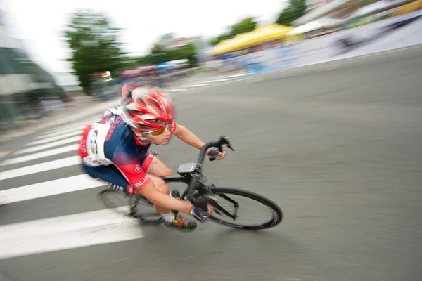 Arlington Juni Ein Radfahrer Nimmt Elitären Herrenrennen Beim Radklassiker Der — Stockfoto