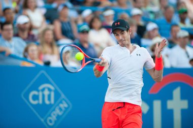 Andy Murray (Gbr) 1 Ağustos 2018 yılında Washington Dc üzerinde adam Brit Kyle Edmund Citi açık tenis turnuvasında yendi