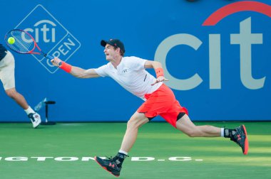 Andy Murray (Gbr) 1 Ağustos 2018 yılında Washington Dc üzerinde adam Brit Kyle Edmund Citi açık tenis turnuvasında yendi