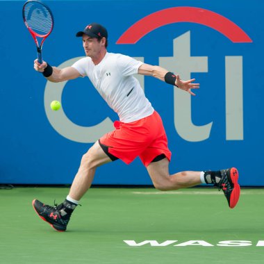 Andy Murray (Gbr) 1 Ağustos 2018 yılında Washington Dc üzerinde adam Brit Kyle Edmund Citi açık tenis turnuvasında yendi