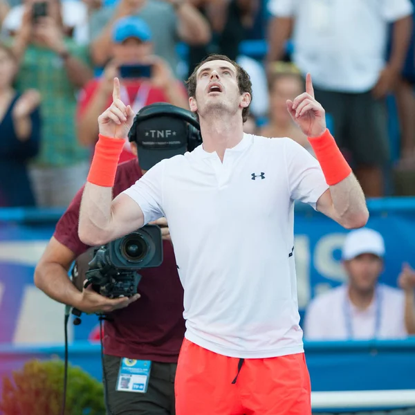 Andy Murray Gbr Celebra Después Derrota Kyle Edmund Torneo Tenis — Foto de Stock