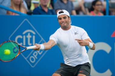 Malek Jaziri (Tun) 1 Ağustos 2018 yılında Washington Dc Citi açık tenis turnuvası Alexander Zverev (Ger) düşüyor