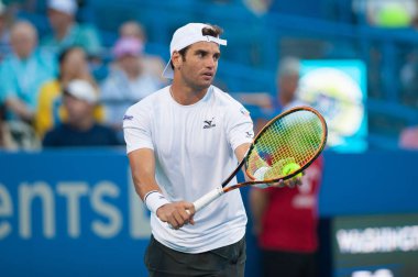 Malek Jaziri (Tun) 1 Ağustos 2018 yılında Washington Dc Citi açık tenis turnuvası Alexander Zverev (Ger) düşüyor